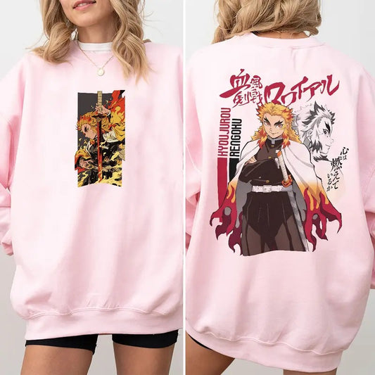 Rengoku Flame Hashira Shirt, Rengoku Kyojuro Sweatshirt Hoodie, Demon Slayer t-shirt, Kimetsu no Yaiba Shirt, Anime sweatshirt hoodie, Anime lover t-shirt Menswearstyle{n002}2