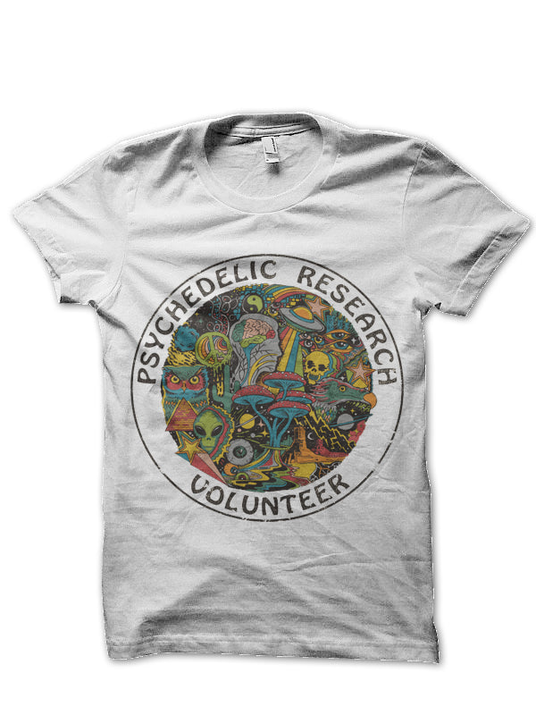 Research Psychedelic Volunteer White T-Shirt Hoodie, Sweatshirt | CoreVibeTees.com