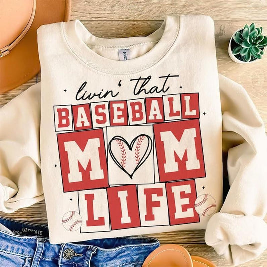 Retro Baseball Mom , Baseball , Baseball Mom Life , Retro Baseball , Baseball Mama, Game Day Baseball Sweatshirt