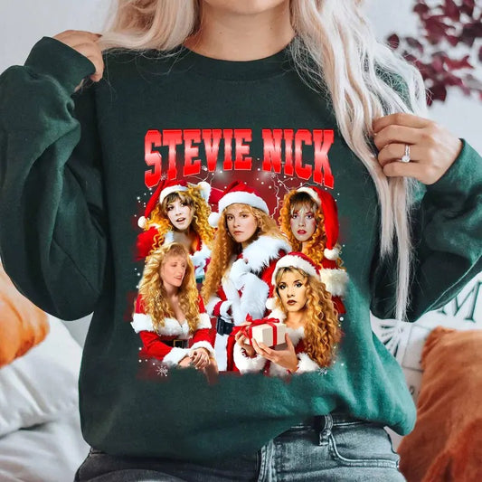Retro Bootleg Stevie Nicks Christmas Shirt Saint Nicks Shirt Merry Christmas Shirt Don't Be A Lady Be A Legend Shirt Music Lover Gifts
