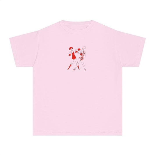 Retro Boxing Girls Baby Tee, Coquette Baby Tee, Vintage Graphic Top, Pinterest Aesthetic, 90S Tshirt, Y2K Shirt, Vintage Illustration Shirt Comfort Cotton