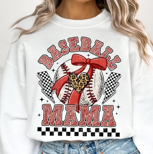 Retro Checkered Baseball Mama Coquette , Game Day Baseball , Baseball Mom , Baseball Coquette Shirt , Baseball Sweatshirt
