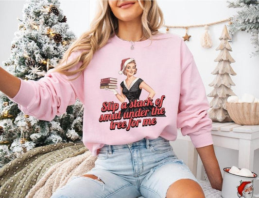 Retro Christmas Sweatshirt, Bookish Christmas, Funny Xmas Sweater, Vintage Holiday Crewneck, Smut Reader, Romance Books