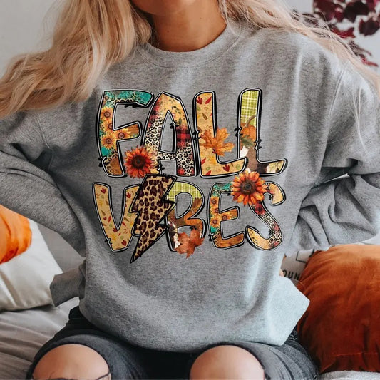 Retro Fall Vibes Sweater, Autumn Design T-Shirt, Fall Sublimation Sweatshirt, Trendy Fall Autumn Clothing, Unisex