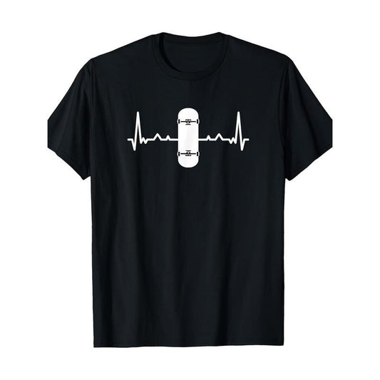 Retro Love Skateboard Heartbeat Skateboard T-shirt  100% cotton T-shirt Made in USA