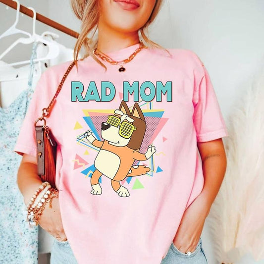 Retro Rad Mom Bluey Shirt, Retro Mom Shirt, Mom Bluey Sweatshirt, Bluey Family Shirt, Bluey Cool Mom Club Shirt, Mother's Day Bluey Sweatshirt, Cool Moms Club Shirt