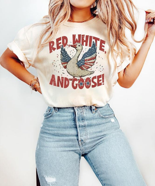 Retro Red White And Goose 4th Of July Shirt,  America US Flag, 4th Goose Shirt,  Retro 4th of July, Independence Day, America Patriotic Shirt
