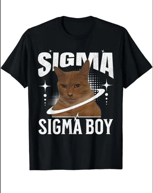 Retro Sigma Sigma Boy - Funny Sigma Cat Meme Y2K T-Shirt Womenswear Top