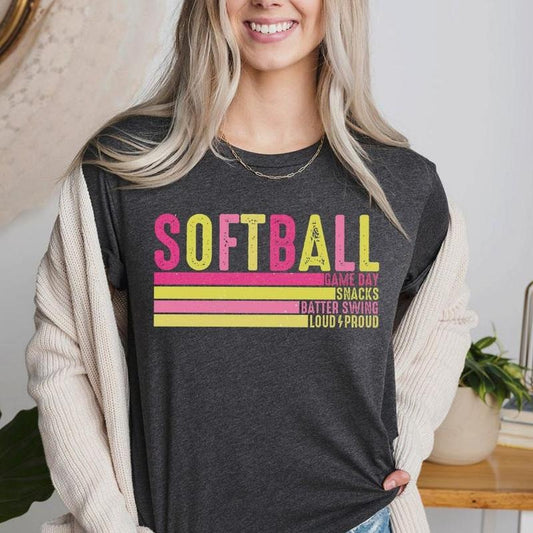 Retro Softball Mama Tee Shirt, Softball Mom Tee Shirt, Game Day Snack Batter Swing Loud And Proud, Sport Mom Shirt, Motherhood, Unisex T-Shirt, Gifts For Woman, Short Sleeve Tee Shirt Sweatshirt, Hoodie, Comfort Colors