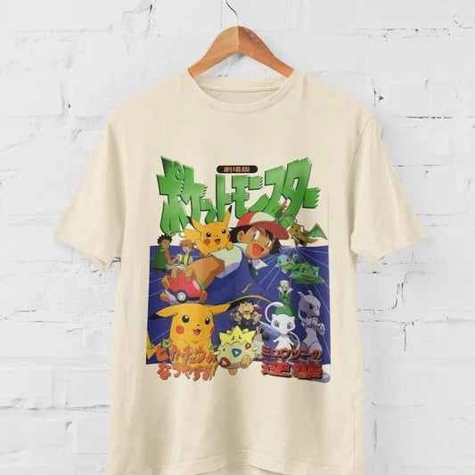 Retro Vintage Pocket Monsters Magazine Cover Graphic Tee Anime T-shirt Gift Idea Present For Him For Her Sweatshirt, Hoodie, Comfort Colors