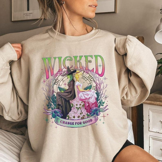 Retro Wicked Musical Sweatshirt, Pink and Green Fan Edition