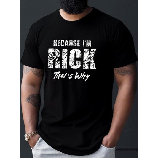 Rick's Humorous Tee - Polyester Knit, Crew Neck, Short Sleeve, Machine Washable, Casual Summer T-Shirt for Men Made in USA