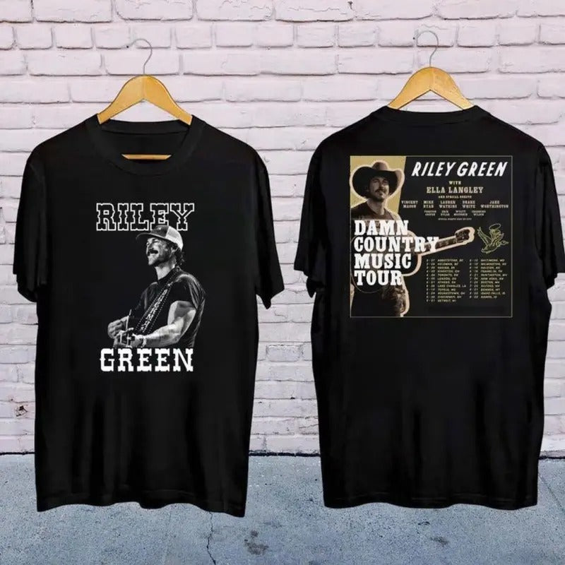 Riley Green - T-shirt - 2025 Riley Green Damn Country Music Tour Shirt -  Riley Green Merch - Gift For Fan -  Country Music Shirt - Music Tee