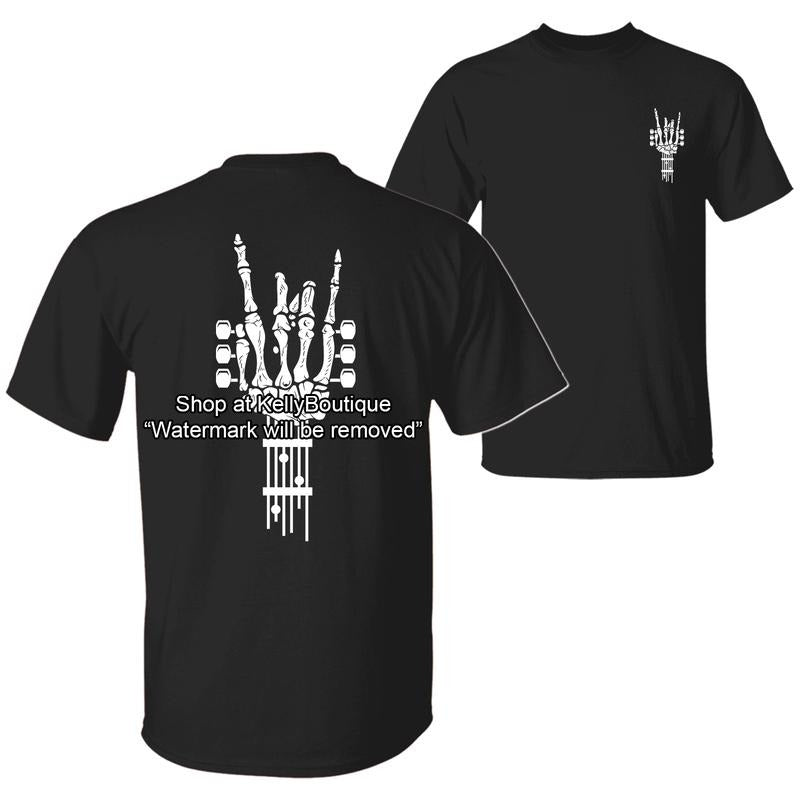 Rock and Roll Punk Rock Band Concert Guitar Accessories Gift T-Shirt, 2 Sided Graphic Design Unisex Cotton T-shirt for Men for Women Menswear Womenswear Top