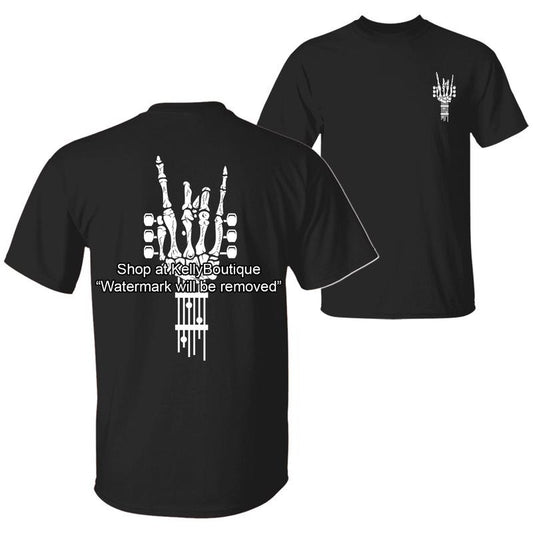 Rock and Roll Punk Rock Band Concert Guitar Accessories Gift T-Shirt, 2 Sided Graphic Design Unisex Cotton T-shirt for Men for Women Menswear Womenswear Top