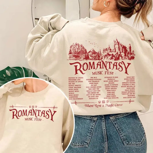 Romantasy Music Fest Sweatshirt, Fantasy Romance Reader Merch, Morally Gray Book Club Hoodie, Smut Gift, Dark Romance Reader, Booklover Gift, Womenswear Sweater