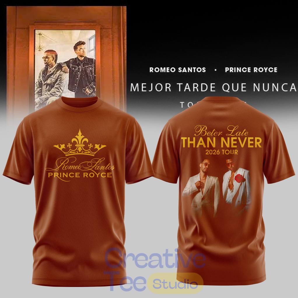 Romeo Santos & Prince Royce Mejor Tarde Que Nunca Tour 2026 Special Tee