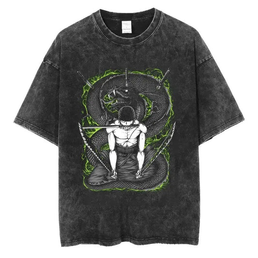Roronoa Zoro Tee,One Piece T-Shirt, One Piece Merch, One Piece Clothing, Unisex Premium Vintage Washed T-Shirt, Manga Anime T-Shirt, Unsisex Cotton Graphic Sweatshirt, Hoodie, Comfort Colors