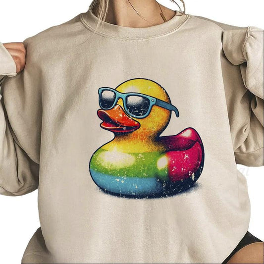 Rubber Duck With Sunglasses Sweatshirt Rubber Duck Retro T-Shirt Hoodie Hunting Season 2025 tee Cotton Womenswear
