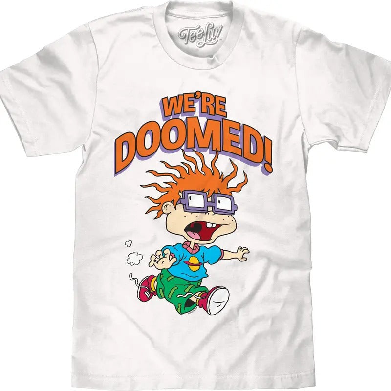 Rugrats Chuckie We're Doomed T-Shirt - White Hoodie, Sweatshirt | CoreVibeTees.com