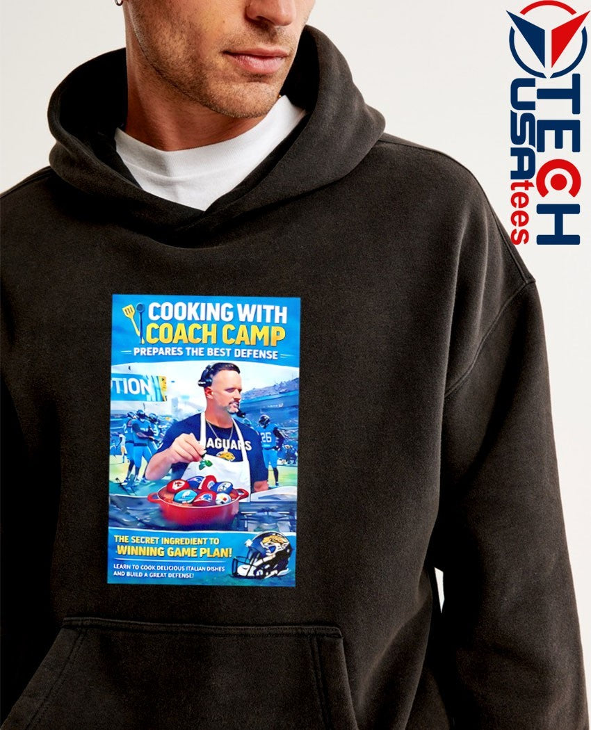 Ryan Nielsen wearing cooking with Coach Camp shirt