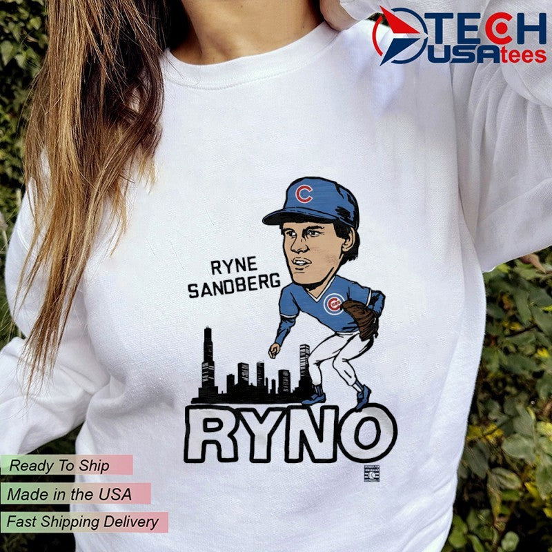 Ryne Sandberg Ryno Chicago Cubs superstar caricature shirt