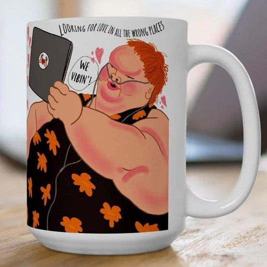 [SALE UP TO 50%] 1000 Lb Sisters WE VIBIN' Tammy Ceramic Reality Television Mug Online Dating Funny Gift 15 Oz Amy And Tammy Slaton