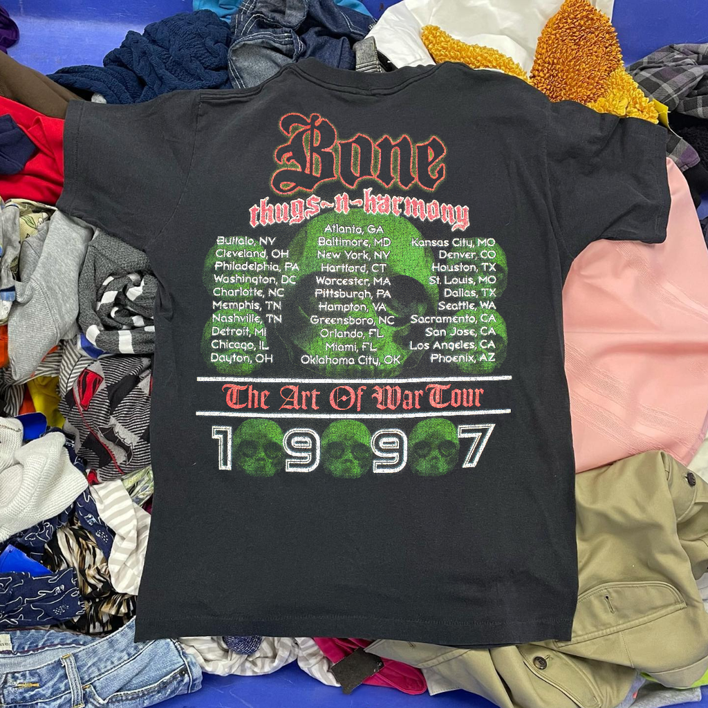 B0NE THUGS N HARM0NY ART 0F WAR 1997 TOUR - VINTAGE WASHED BLACK TSHIRT Hoodie, Sweatshirt | CoreVibeTees.com (Image 2)