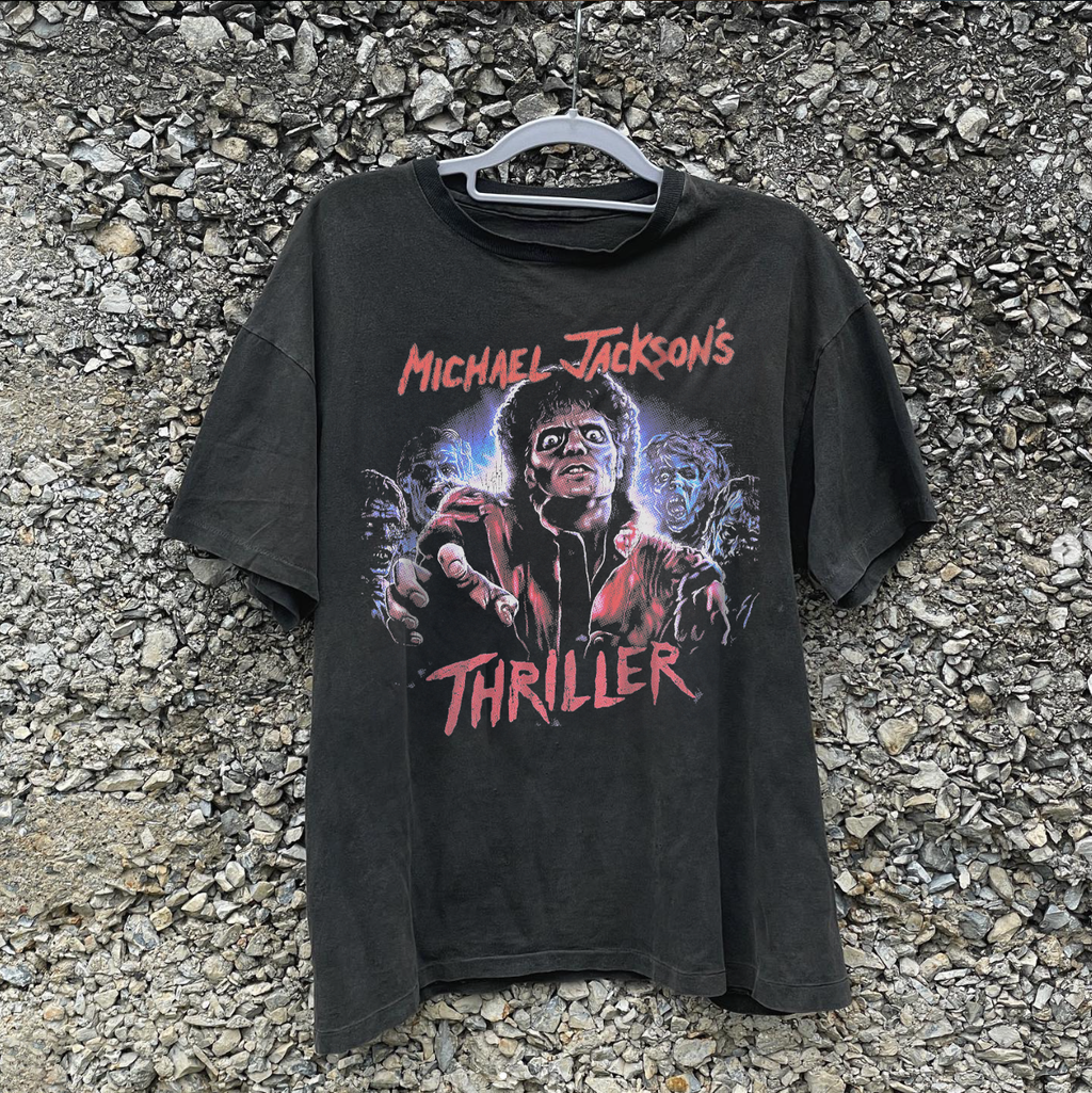 MJ'S THR1LLER  - VINTAGE BLACK TSHIRT Hoodie, Sweatshirt | CoreVibeTees.com