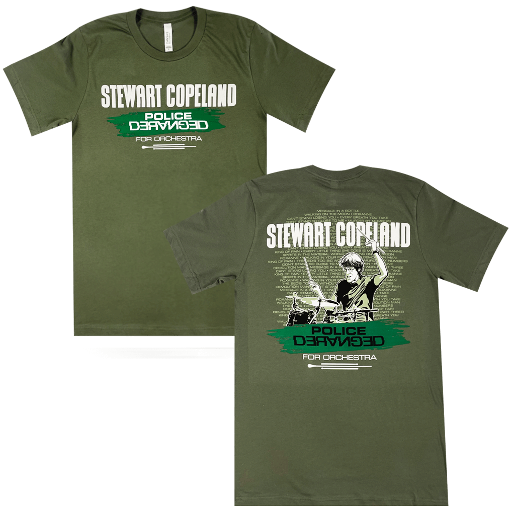 Police Deranged Drummer Green T-Shirt Hoodie, Sweatshirt | CoreVibeTees.com (Image 1)