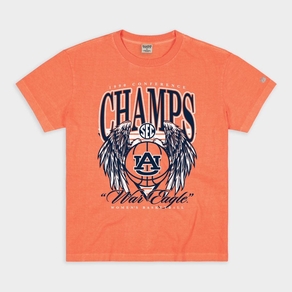 Auburn Women's Basketball 1990 SEC Champs Heavyweight Tee Hoodie, Sweatshirt | CoreVibeTees.com