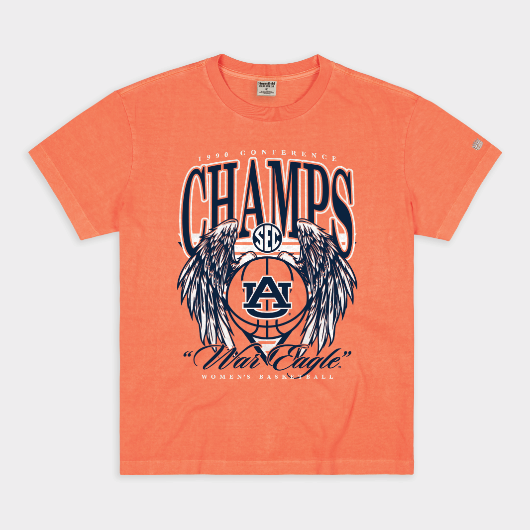 Auburn Women's Basketball 1990 SEC Champs Heavyweight Tee Hoodie, Sweatshirt | CoreVibeTees.com