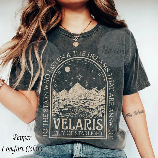 SJM, Velaris Tshirt,To the stars who listen and the dreams that are answer, A Court of Thorns and Roses, iprintasty of Dreams
