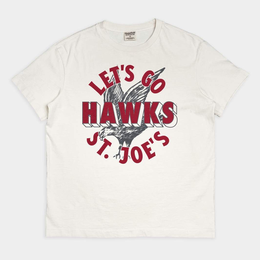 Saint Joseph's "Let's Go Hawks" Vintage Heavyweight Tee Style001 Hoodie, Sweatshirt | CoreVibeTees.com