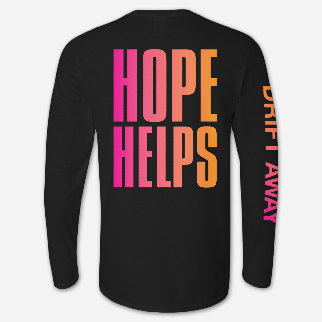 Hope Helps Black Long Sleeve T-Shirt Hoodie, Sweatshirt | CoreVibeTees.com (Image 3)