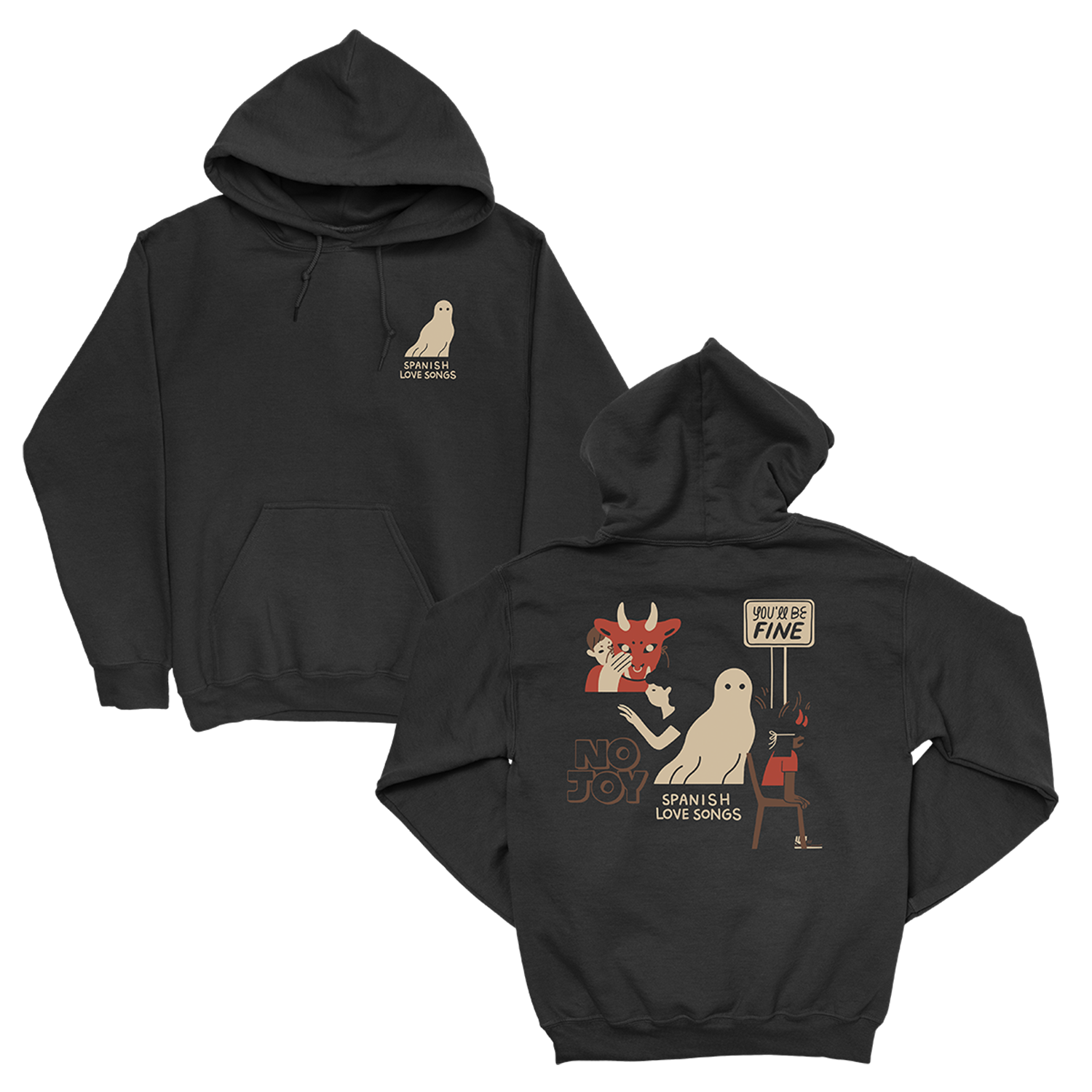 Ghost Hoodie (Black) T-Shirts, Sweatshirt | CoreVibeTees.com (Image 1)