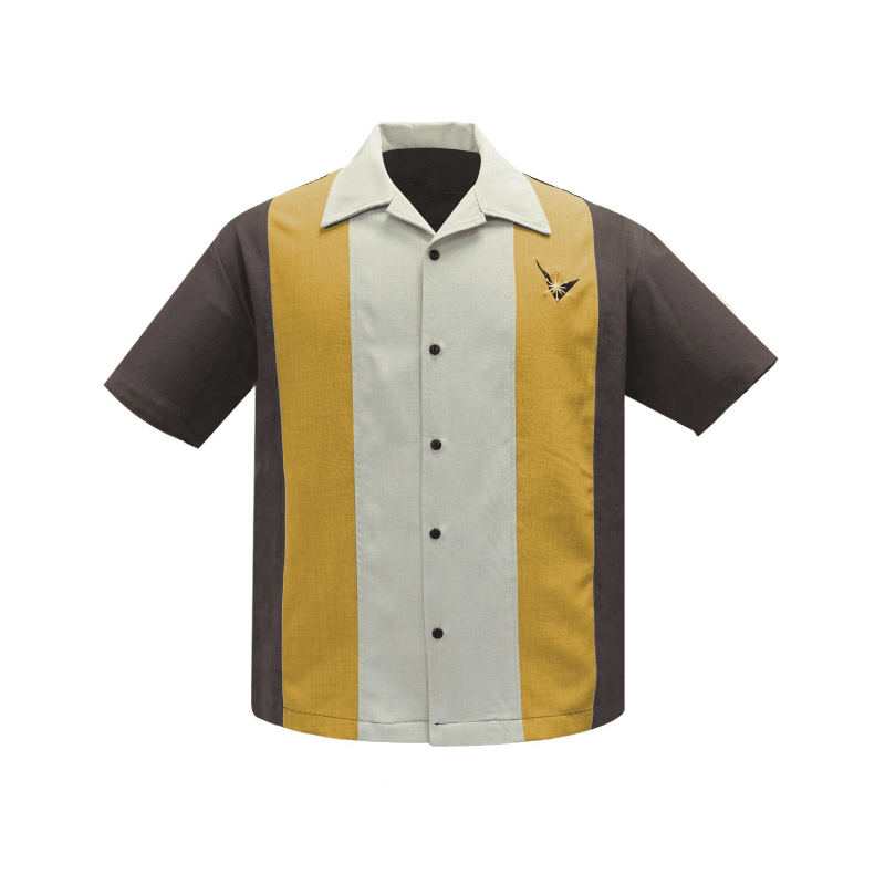 Mustard and Brown Bowling Shirt by Steady Clothing Hoodie, Sweatshirt | CoreVibeTees.com