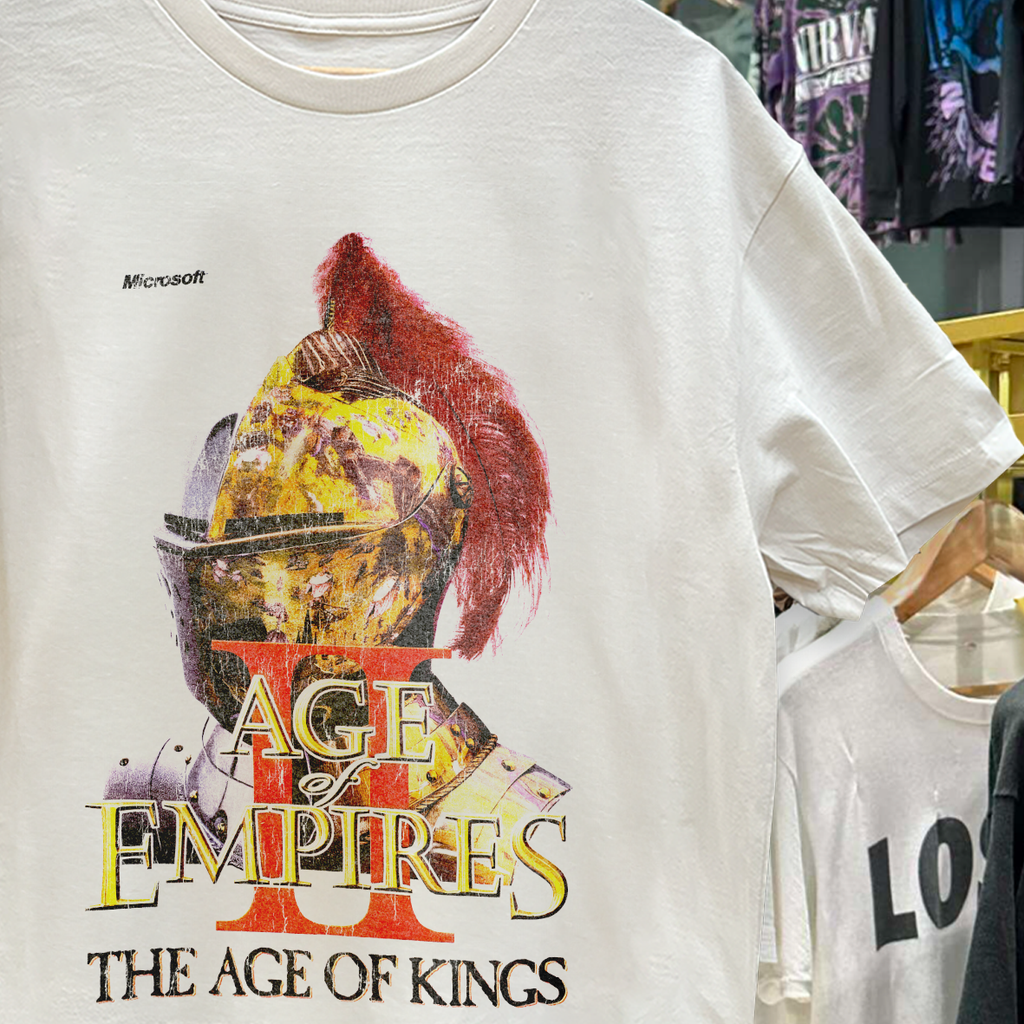 AOE2 THE AGE OF KINGS WHITE VINTAGE WASHED WHITE T-SHIRT Hoodie, Sweatshirt | CoreVibeTees.com (Image 2)