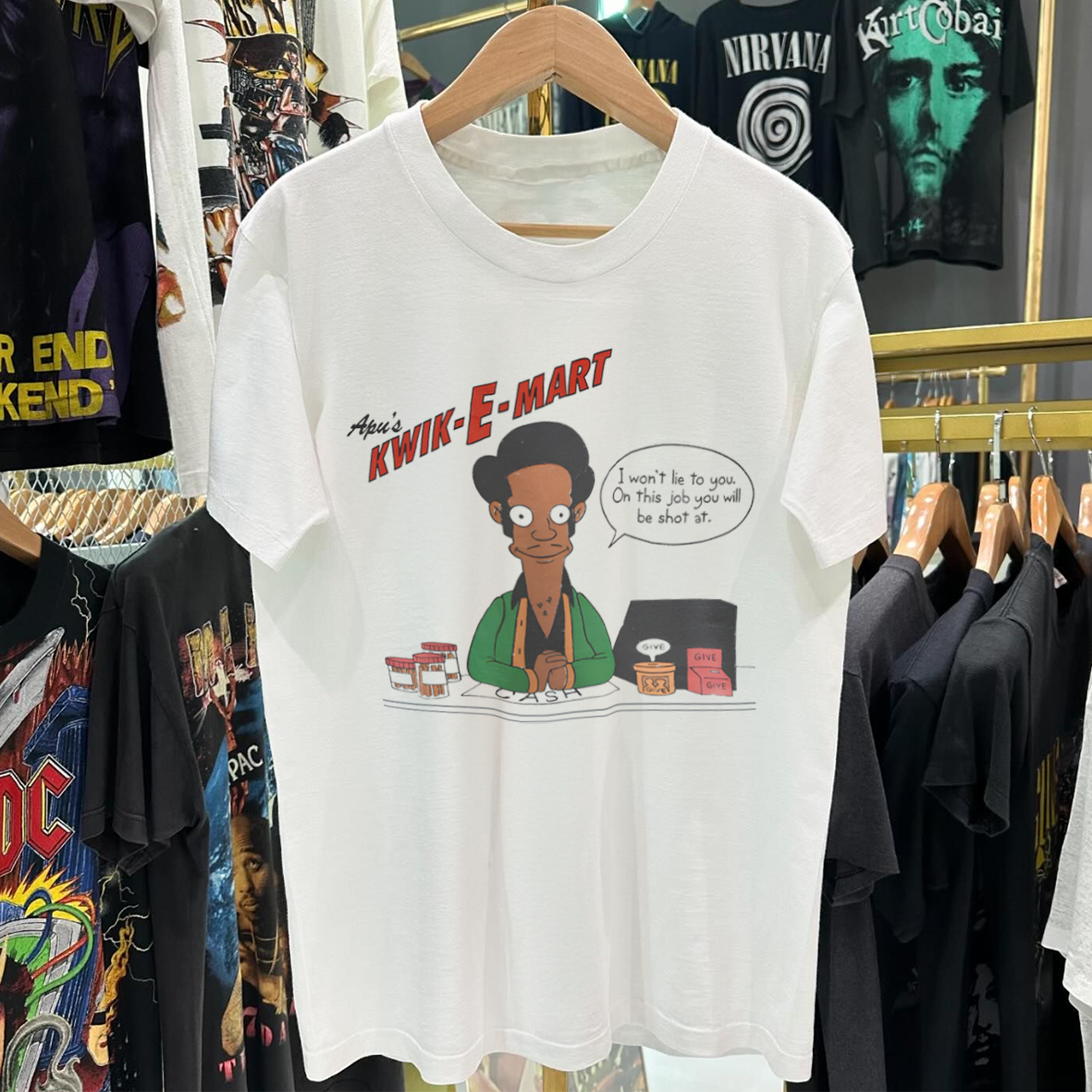 APU'S HONEST JOB PITCH VINTAGE WASHED WHITE T-SHIRT Hoodie, Sweatshirt | CoreVibeTees.com (Image 1)