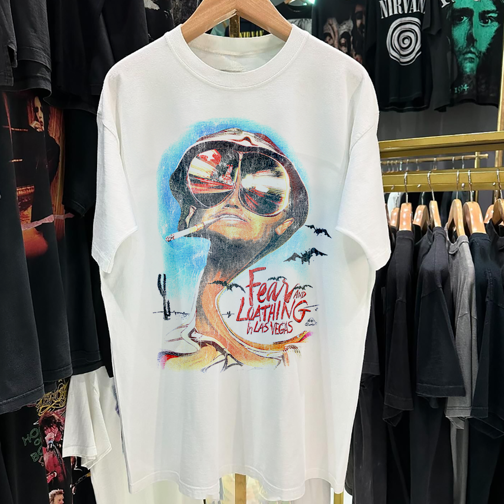 FEAR AND LOATHING 1998 PROMO VINTAGE WASHED WHITE T-SHIRT Hoodie, Sweatshirt | CoreVibeTees.com (Image 1)