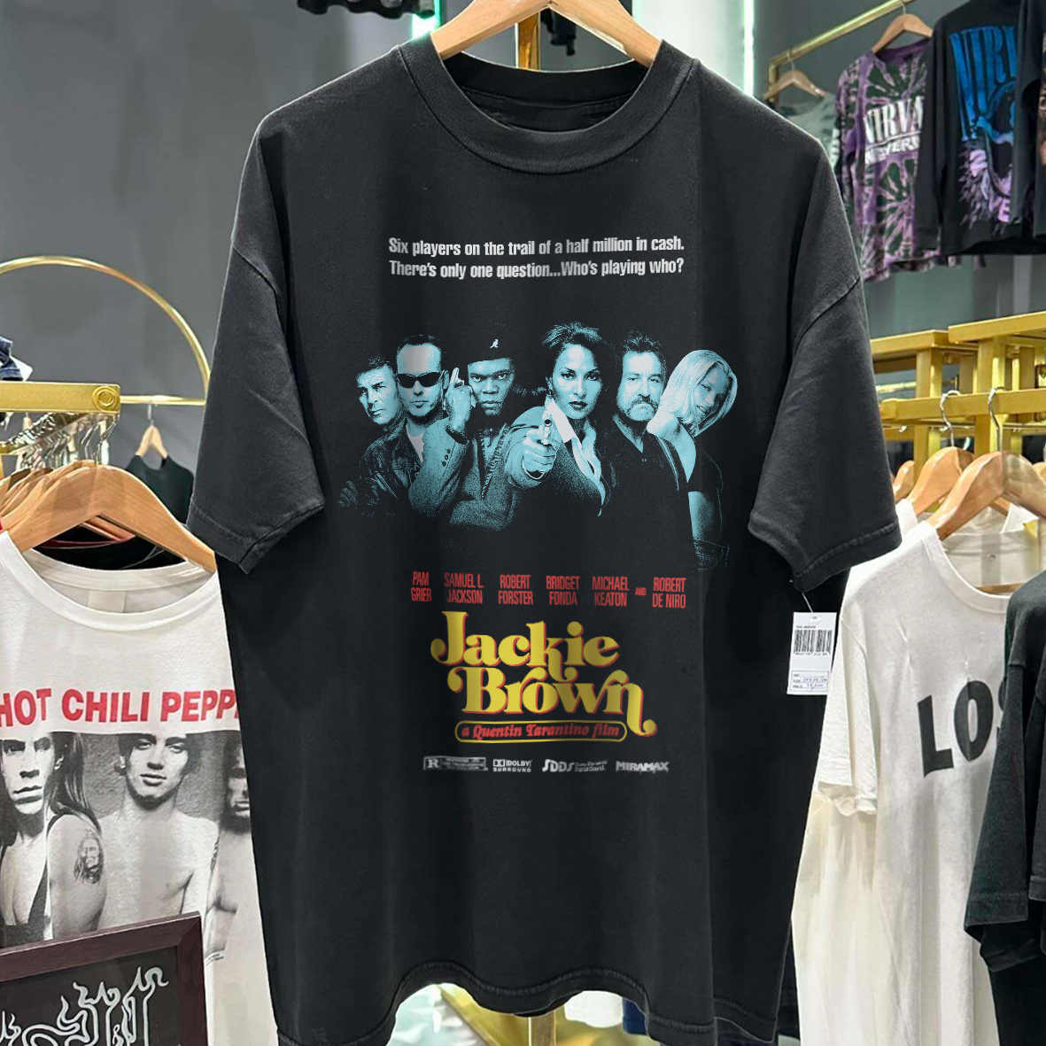 JVCKIE BR0WN 'WHO'S PLAYING WHO' BLACK T-SHIRT Hoodie, Sweatshirt | CoreVibeTees.com (Image 1)