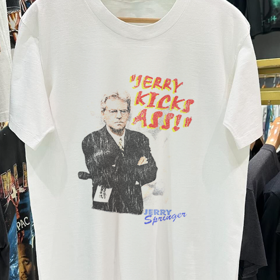 JERRY KICKS ASS 90'S RARE VINTAGE WHITE T-SHIRT Hoodie, Sweatshirt | CoreVibeTees.com (Image 2)