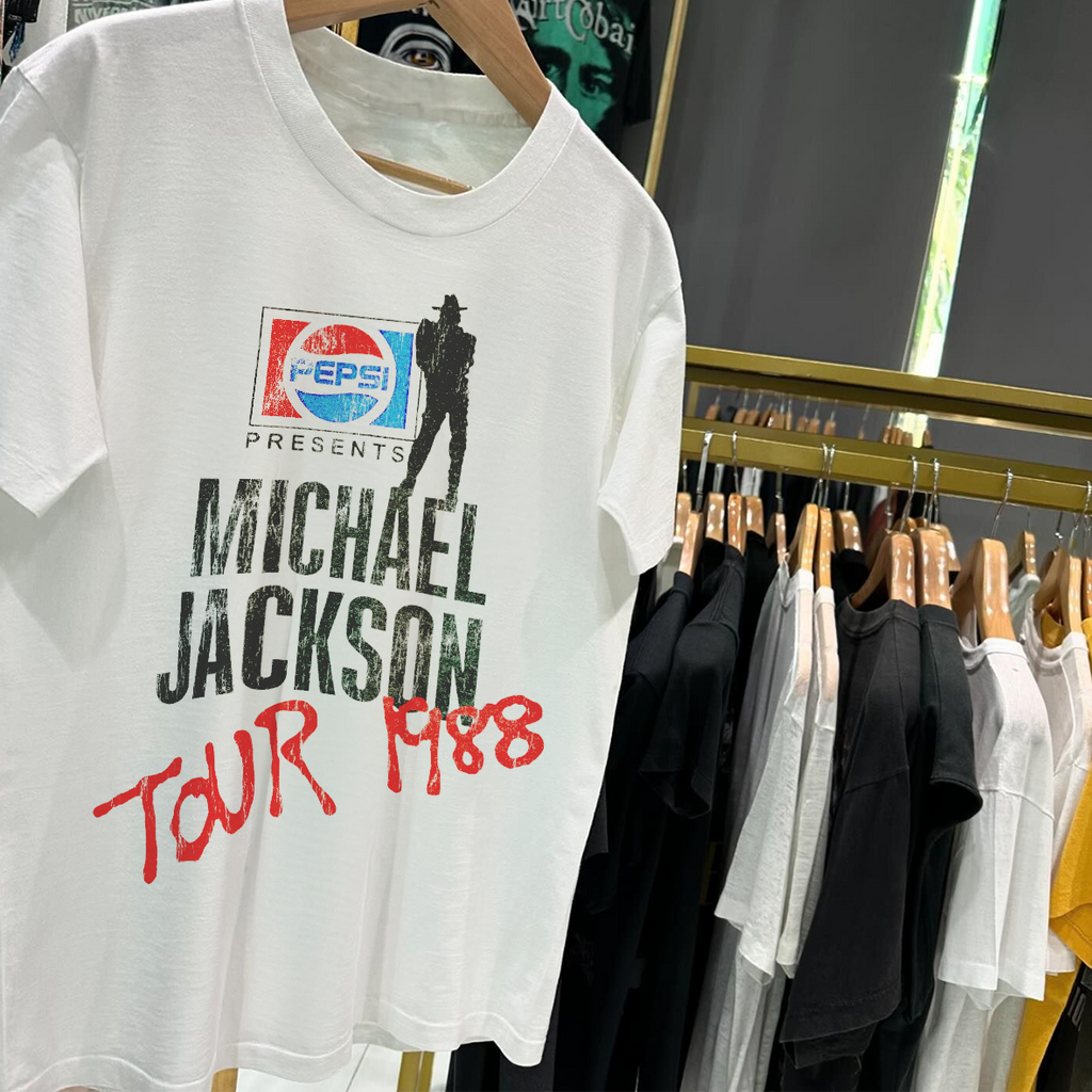 MICHAEL JACKSON 1988 TOUR WASHED WHITE TSHIRT Hoodie, Sweatshirt | CoreVibeTees.com (Image 2)