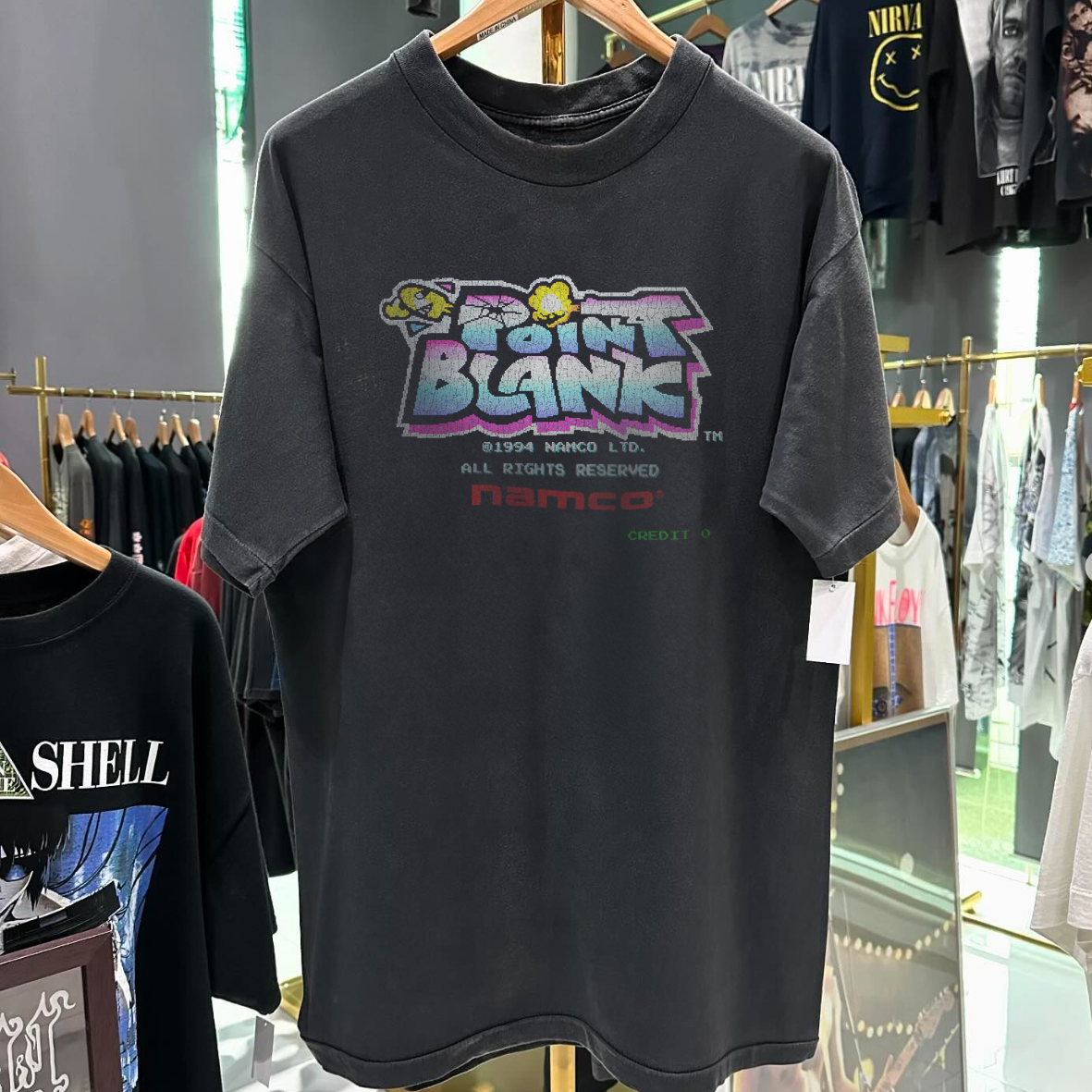 P0INT BLANK '98 VINTAGE WASHED BLACK T-SHIRT Hoodie, Sweatshirt | CoreVibeTees.com (Image 1)