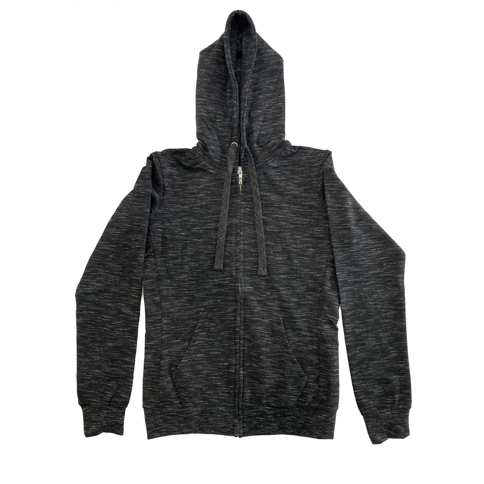Women's Heather Charcoal Full Zip Hoodie T-Shirts, Sweatshirt | CoreVibeTees.com (Image 1)
