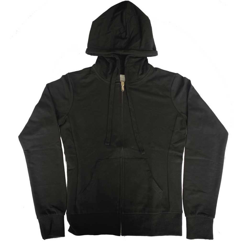 Women's Black Full Zip Hoodie T-Shirts, Sweatshirt | CoreVibeTees.com (Image 1)