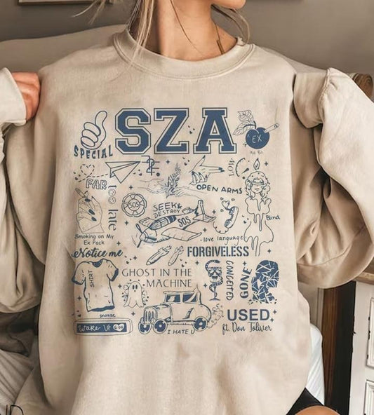 SZA Music Album Sweatshirt, SOS Tour Tee Shirt, Vintage Sza Concert T-Shirt, Sza Good Days Tee, Vintage Rap Music Shirt, Gift For Fans