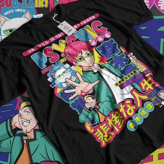 Saiki Kusuo shirt, The Disastrous Life of Saiki K Anime Unisex Shirt, Top Anime Sweatshirt, Otaku Ropa Sweater, Clothing Merch Gift Cotton Menswear
