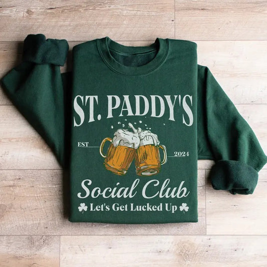 Saint Patricks Day Drinking Team Sweatshirt, 2025 St Patrick's Day Sweatshirt, Retro Shamrock Crewneck, Irish St Paddys Pub Sweater, Group Matching Beer Lover Shirt, Bartender Patrick's Day Gift