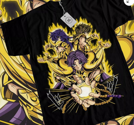Saint Seiya T-shirt knights Of the Zodiac Hyoga Ikki Anime Shun Shirt All Size